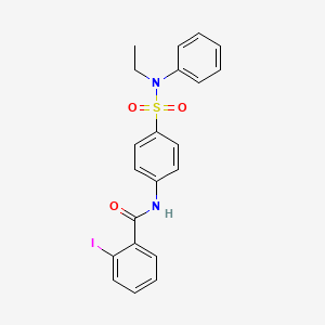 molecular formula C21H19IN2O3S B3617653 N-(4-{[ethyl(phenyl)amino]sulfonyl}phenyl)-2-iodobenzamide 