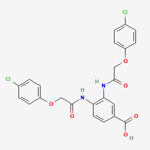 molecular formula C23H18Cl2N2O6 B3617716 3,4-bis{[(4-chlorophenoxy)acetyl]amino}benzoic acid 