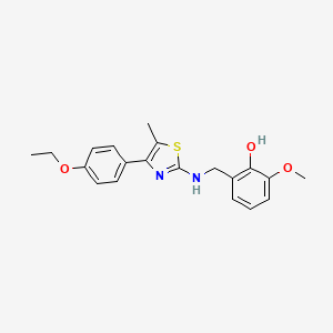 molecular formula C20H22N2O3S B3617725 2-({[4-(4-ethoxyphenyl)-5-methyl-1,3-thiazol-2-yl]amino}methyl)-6-methoxyphenol 