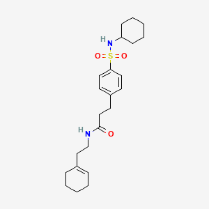 molecular formula C23H34N2O3S B3617730 N-[2-(1-cyclohexen-1-yl)ethyl]-3-{4-[(cyclohexylamino)sulfonyl]phenyl}propanamide 