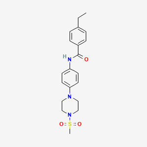 molecular formula C20H25N3O3S B3617738 4-ethyl-N-{4-[4-(methylsulfonyl)-1-piperazinyl]phenyl}benzamide 