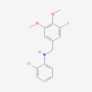 molecular formula C15H15ClINO2 B3617755 (2-chlorophenyl)(3-iodo-4,5-dimethoxybenzyl)amine 