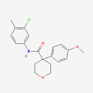 molecular formula C20H22ClNO3 B3617773 N-(3-chloro-4-methylphenyl)-4-(4-methoxyphenyl)tetrahydro-2H-pyran-4-carboxamide 