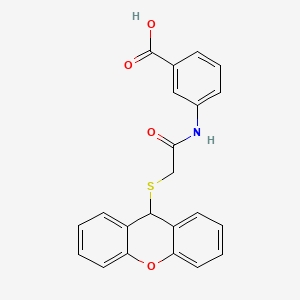 molecular formula C22H17NO4S B3617776 3-{[(9H-xanthen-9-ylthio)acetyl]amino}benzoic acid 