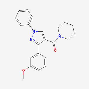 molecular formula C22H23N3O2 B3617778 1-{[3-(3-methoxyphenyl)-1-phenyl-1H-pyrazol-4-yl]carbonyl}piperidine CAS No. 957482-15-4