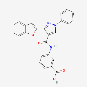 3-({[3-(1-benzofuran-2-yl)-1-phenyl-1H-pyrazol-4-yl]carbonyl}amino)benzoic acid