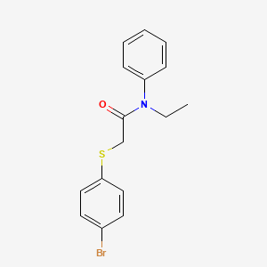 molecular formula C16H16BrNOS B3617790 2-[(4-bromophenyl)thio]-N-ethyl-N-phenylacetamide 