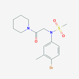 molecular formula C15H21BrN2O3S B3617798 N-(4-bromo-3-methylphenyl)-N-[2-oxo-2-(1-piperidinyl)ethyl]methanesulfonamide 