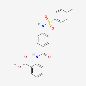 molecular formula C22H20N2O5S B3617807 methyl 2-[(4-{[(4-methylphenyl)sulfonyl]amino}benzoyl)amino]benzoate 