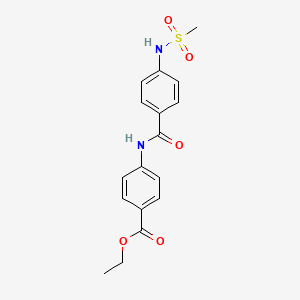 molecular formula C17H18N2O5S B3617829 ethyl 4-({4-[(methylsulfonyl)amino]benzoyl}amino)benzoate 