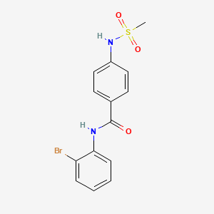 molecular formula C14H13BrN2O3S B3617852 N-(2-bromophenyl)-4-[(methylsulfonyl)amino]benzamide 