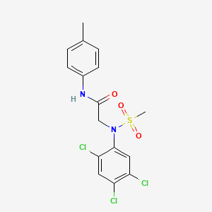 molecular formula C16H15Cl3N2O3S B3617869 N~1~-(4-methylphenyl)-N~2~-(methylsulfonyl)-N~2~-(2,4,5-trichlorophenyl)glycinamide 