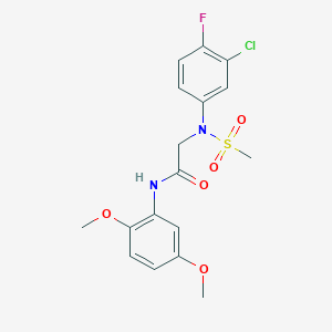 N~2~-(3-chloro-4-fluorophenyl)-N~1~-(2,5-dimethoxyphenyl)-N~2~-(methylsulfonyl)glycinamide