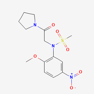 N-(2-methoxy-5-nitrophenyl)-N-[2-oxo-2-(1-pyrrolidinyl)ethyl]methanesulfonamide