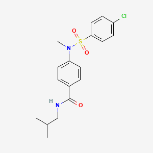 molecular formula C18H21ClN2O3S B3617931 4-[[(4-chlorophenyl)sulfonyl](methyl)amino]-N-isobutylbenzamide 