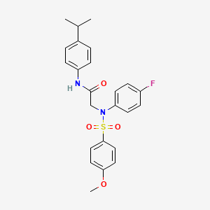 molecular formula C24H25FN2O4S B3617934 N~2~-(4-fluorophenyl)-N~1~-(4-isopropylphenyl)-N~2~-[(4-methoxyphenyl)sulfonyl]glycinamide 