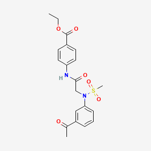 molecular formula C20H22N2O6S B3617946 ethyl 4-{[N-(3-acetylphenyl)-N-(methylsulfonyl)glycyl]amino}benzoate 