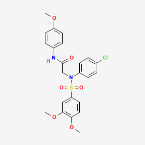 molecular formula C23H23ClN2O6S B3617973 N~2~-(4-chlorophenyl)-N~2~-[(3,4-dimethoxyphenyl)sulfonyl]-N~1~-(4-methoxyphenyl)glycinamide 