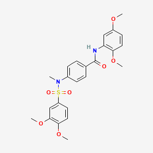 molecular formula C24H26N2O7S B3617999 N-(2,5-dimethoxyphenyl)-4-[[(3,4-dimethoxyphenyl)sulfonyl](methyl)amino]benzamide 