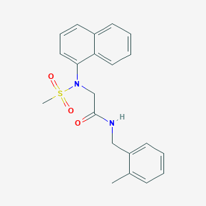 molecular formula C21H22N2O3S B3618015 N~1~-(2-methylbenzyl)-N~2~-(methylsulfonyl)-N~2~-1-naphthylglycinamide 