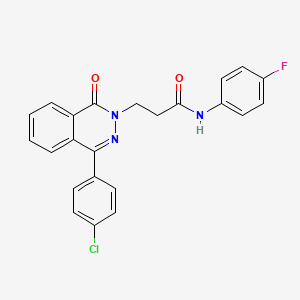 molecular formula C23H17ClFN3O2 B3618029 3-[4-(4-chlorophenyl)-1-oxo-2(1H)-phthalazinyl]-N-(4-fluorophenyl)propanamide 