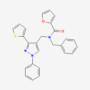 N-benzyl-N-{[1-phenyl-3-(2-thienyl)-1H-pyrazol-4-yl]methyl}-2-furamide