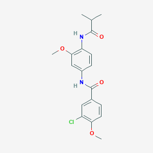 molecular formula C19H21ClN2O4 B3618047 3-chloro-N-[4-(isobutyrylamino)-3-methoxyphenyl]-4-methoxybenzamide 