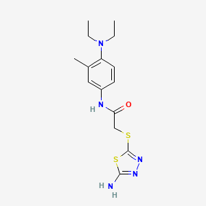 2-[(5-amino-1,3,4-thiadiazol-2-yl)thio]-N-[4-(diethylamino)-3-methylphenyl]acetamide