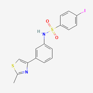 molecular formula C16H13IN2O2S2 B3618088 4-iodo-N-[3-(2-methyl-1,3-thiazol-4-yl)phenyl]benzenesulfonamide 