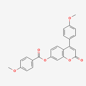 molecular formula C24H18O6 B3618105 4-(4-methoxyphenyl)-2-oxo-2H-chromen-7-yl 4-methoxybenzoate 