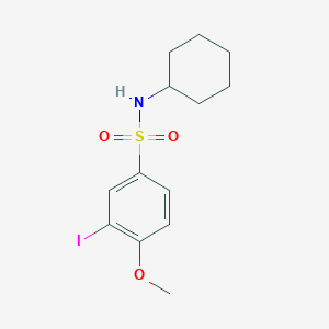 molecular formula C13H18INO3S B3618108 N-cyclohexyl-3-iodo-4-methoxybenzenesulfonamide 