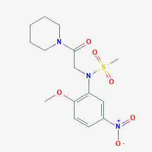 molecular formula C15H21N3O6S B3618114 N-(2-methoxy-5-nitrophenyl)-N-[2-oxo-2-(1-piperidinyl)ethyl]methanesulfonamide 