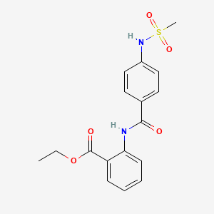 molecular formula C17H18N2O5S B3618127 ethyl 2-({4-[(methylsulfonyl)amino]benzoyl}amino)benzoate 