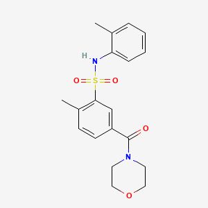 molecular formula C19H22N2O4S B3618138 2-methyl-N-(2-methylphenyl)-5-(4-morpholinylcarbonyl)benzenesulfonamide 