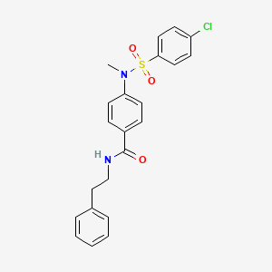 molecular formula C22H21ClN2O3S B3618148 4-[[(4-chlorophenyl)sulfonyl](methyl)amino]-N-(2-phenylethyl)benzamide 