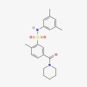 molecular formula C21H26N2O3S B3618164 N-(3,5-dimethylphenyl)-2-methyl-5-(1-piperidinylcarbonyl)benzenesulfonamide 