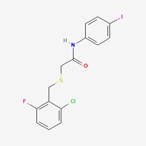 molecular formula C15H12ClFINOS B3618169 2-[(2-chloro-6-fluorobenzyl)thio]-N-(4-iodophenyl)acetamide 