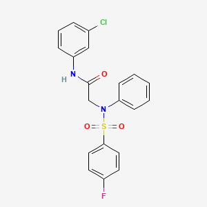 molecular formula C20H16ClFN2O3S B3618188 N~1~-(3-chlorophenyl)-N~2~-[(4-fluorophenyl)sulfonyl]-N~2~-phenylglycinamide 