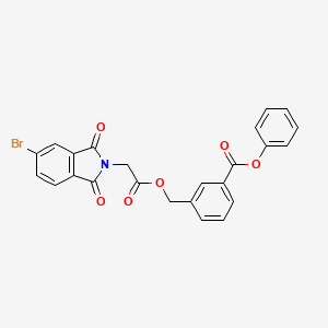 molecular formula C24H16BrNO6 B3618194 phenyl 3-({[(5-bromo-1,3-dioxo-1,3-dihydro-2H-isoindol-2-yl)acetyl]oxy}methyl)benzoate 