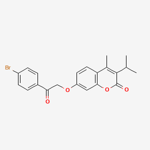 molecular formula C21H19BrO4 B3618254 7-[2-(4-bromophenyl)-2-oxoethoxy]-3-isopropyl-4-methyl-2H-chromen-2-one 