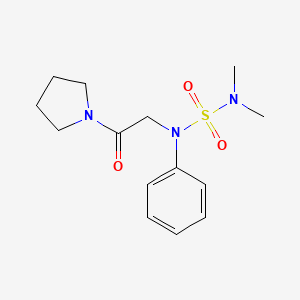 molecular formula C14H21N3O3S B3618259 N,N-dimethyl-N'-[2-oxo-2-(1-pyrrolidinyl)ethyl]-N'-phenylsulfamide 