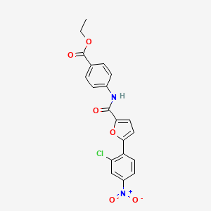 molecular formula C20H15ClN2O6 B3618279 ethyl 4-{[5-(2-chloro-4-nitrophenyl)-2-furoyl]amino}benzoate 