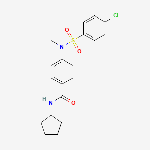 molecular formula C19H21ClN2O3S B3618281 4-[[(4-chlorophenyl)sulfonyl](methyl)amino]-N-cyclopentylbenzamide 