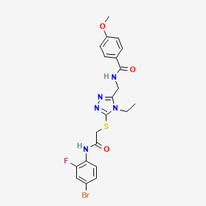 molecular formula C21H21BrFN5O3S B3618289 N-{[5-({2-[(4-bromo-2-fluorophenyl)amino]-2-oxoethyl}thio)-4-ethyl-4H-1,2,4-triazol-3-yl]methyl}-4-methoxybenzamide 