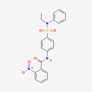 molecular formula C21H19N3O5S B3618299 N-(4-{[ethyl(phenyl)amino]sulfonyl}phenyl)-2-nitrobenzamide 