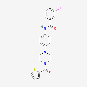 molecular formula C22H20IN3O2S B3618305 3-iodo-N-{4-[4-(2-thienylcarbonyl)-1-piperazinyl]phenyl}benzamide 