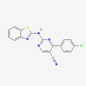 2-(1,3-benzothiazol-2-ylamino)-4-(4-chlorophenyl)-5-pyrimidinecarbonitrile