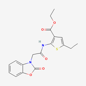 ethyl 5-ethyl-2-{[(2-oxo-1,3-benzoxazol-3(2H)-yl)acetyl]amino}-3-thiophenecarboxylate