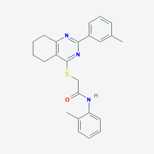 molecular formula C24H25N3OS B3618371 N-(2-methylphenyl)-2-{[2-(3-methylphenyl)-5,6,7,8-tetrahydro-4-quinazolinyl]thio}acetamide 