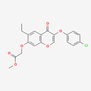 molecular formula C20H17ClO6 B3618387 methyl {[3-(4-chlorophenoxy)-6-ethyl-4-oxo-4H-chromen-7-yl]oxy}acetate 